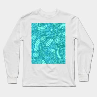 Tangled Pattern 25 in Turquoise Long Sleeve T-Shirt